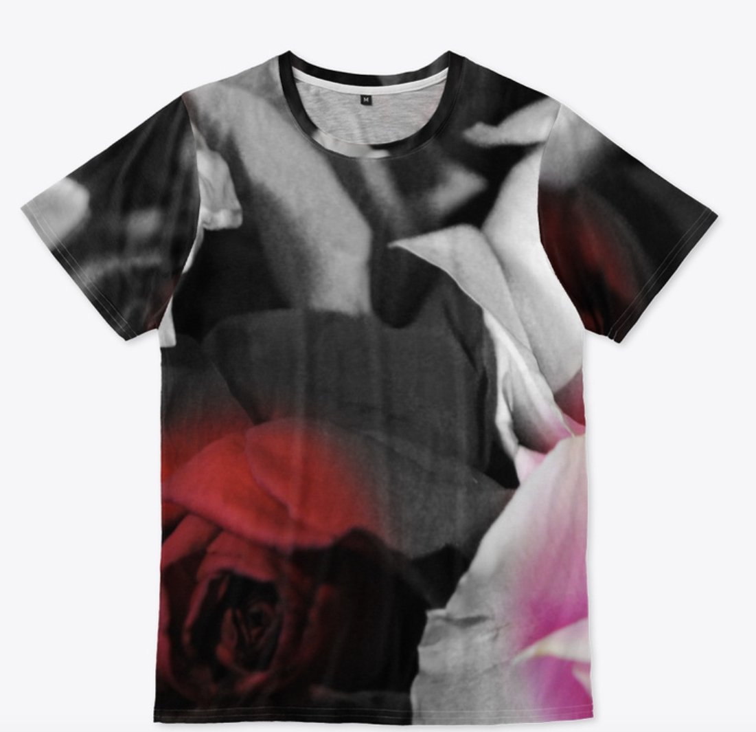 liminaldragonfly.com/listing/black-… #floralphotography #roses #alloverprinttshirt #tshirt