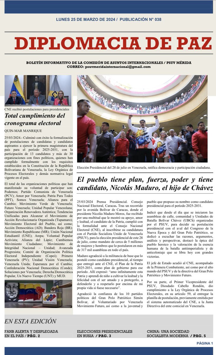 Ponemos a disposición de la militancia bolivariana el boletín Diplomacia de Paz Nro. 38

ramonlobo.psuv.org.ve/files/2024/03/…°-38-del-26-Marzo-20243_compressed.pdf