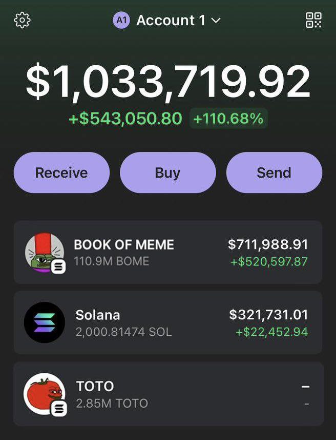 MrBitcoinWhalee's tweet image. IM GIVING AWAY 100 SOL TO 10 OF MY FOLLOWERS! 🤑

Like, RT and comment address 👇

I made many of my followers rich this month, I called $BRETT, $SLERF and $BOME

Many keep asking me to share my next play, I just put 10 SOL into the @Toto_Solana PRESALE, I believe this will…
