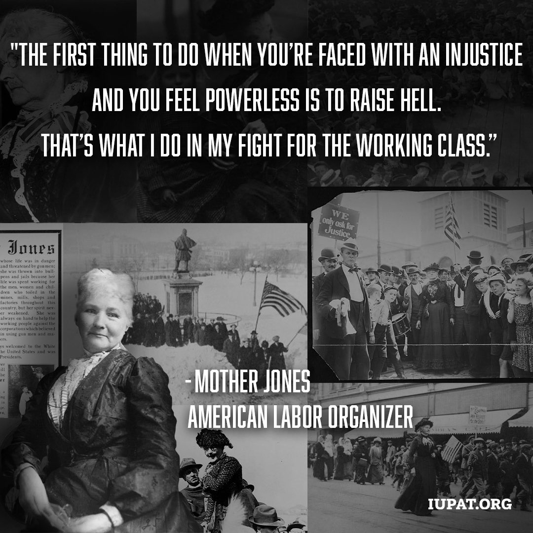 120 years ago today, Mother Jones is ordered to leave Colorado by the state for the crime of “stirring up” striking coal miners. 'The first thing to do when you’re faced with an injustice & you feel powerless is to raise hell. That’s what I do in my fight for the working class.”