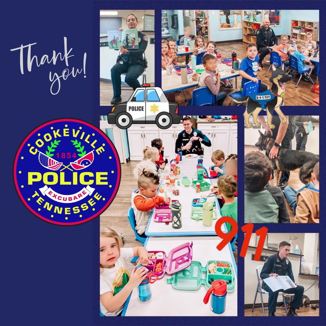 CookevillePD's tweet photo. Thank you Little Sprouts Mother's Day Out for inviting us to hang with the kiddos. We look forward to our next visit! https://t.co/27kxQwUR1f