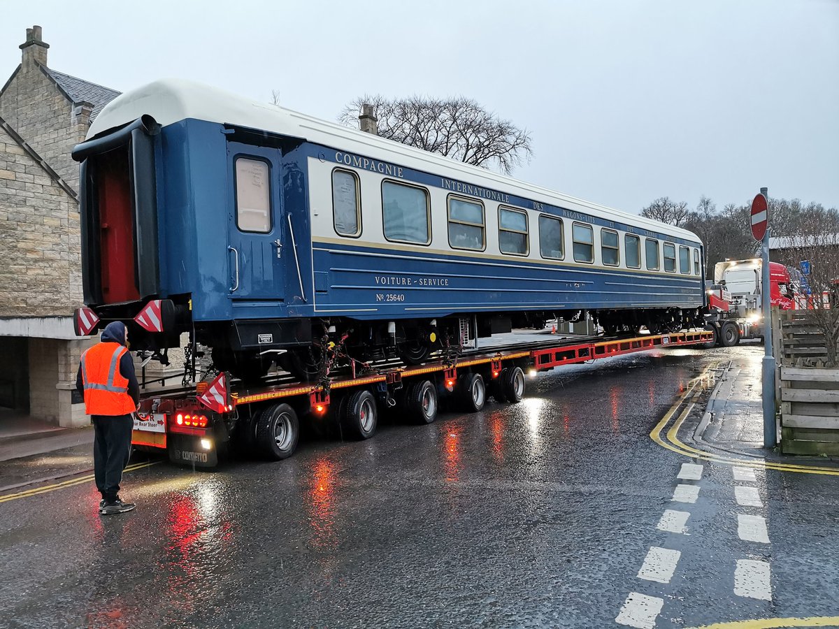 Great to see the @theweechoochoo being delivered and installed safely today.

Not something you see every day.

What a unique experience!

#train #weechoochoo #safety #traindelivery #tomcruise #restaurant #haulage #pitlochry