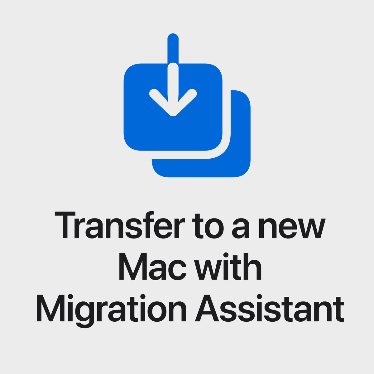 It’s like hiring movers instead of doing it yourself. 📦 Move your data to your new Mac using Migration Assistant over Wi-Fi. Learn more: apple.co/3IUtH1j