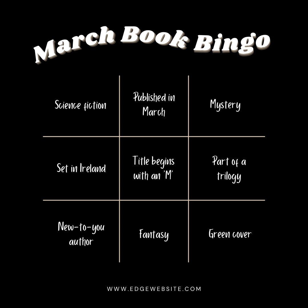 EdgeReads's tweet photo. Book lovers, assemble! 📚 How many squares did you fill in your March Book Bingo? Share your score and your favorite reads! Let’s see who’s got a full house!

 #MarchBookBingo #ReadingChallenge #BookCommunity #Books #FavReads https://t.co/RCoyW7Eeme