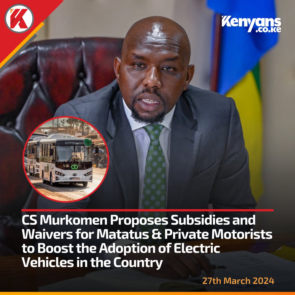 CS Murkomen proposes subsidies and waivers for matatus​​ to boost the adoption of electric vehicles