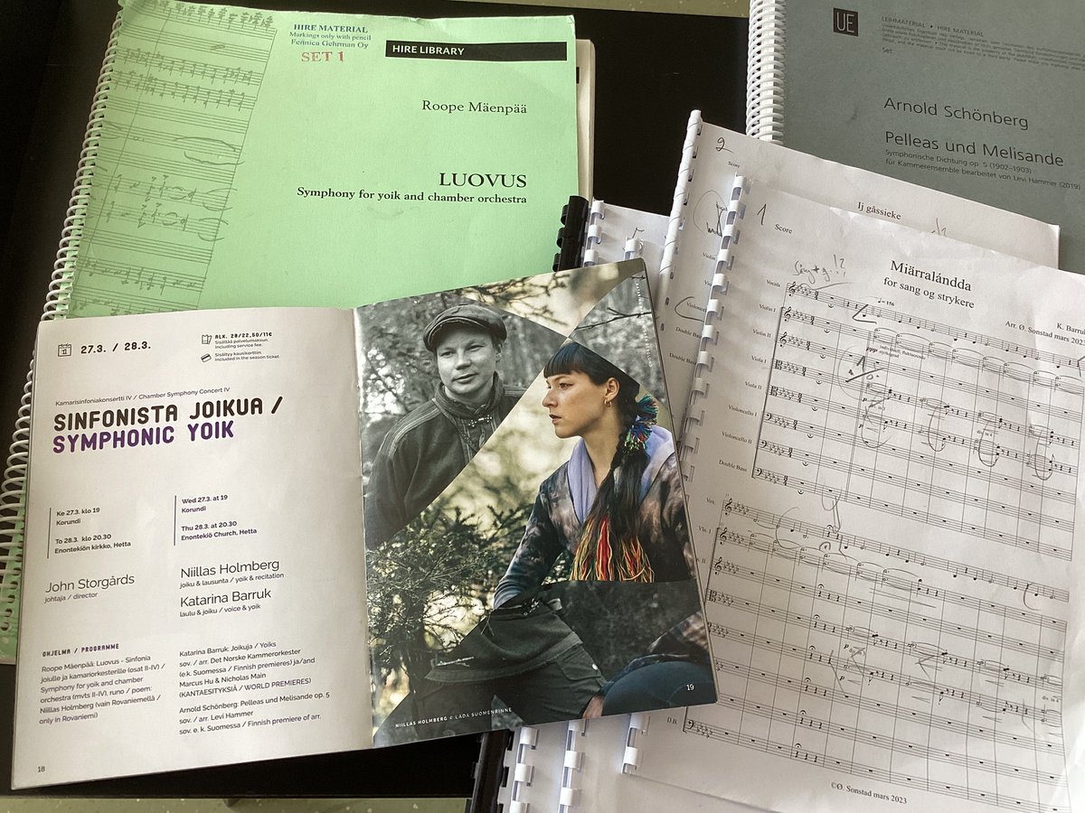 Grand, unique #soldout happening ahead! 🎶💥 #Niillas #Katarina #Roope #Arnold @LaplandChamber @KorundiHouse @Roikaupunki #Hetta @SuoSiO @FennicaGehrman @uemusic @ascschoenberg #Sápmi ❤️💚💛💙