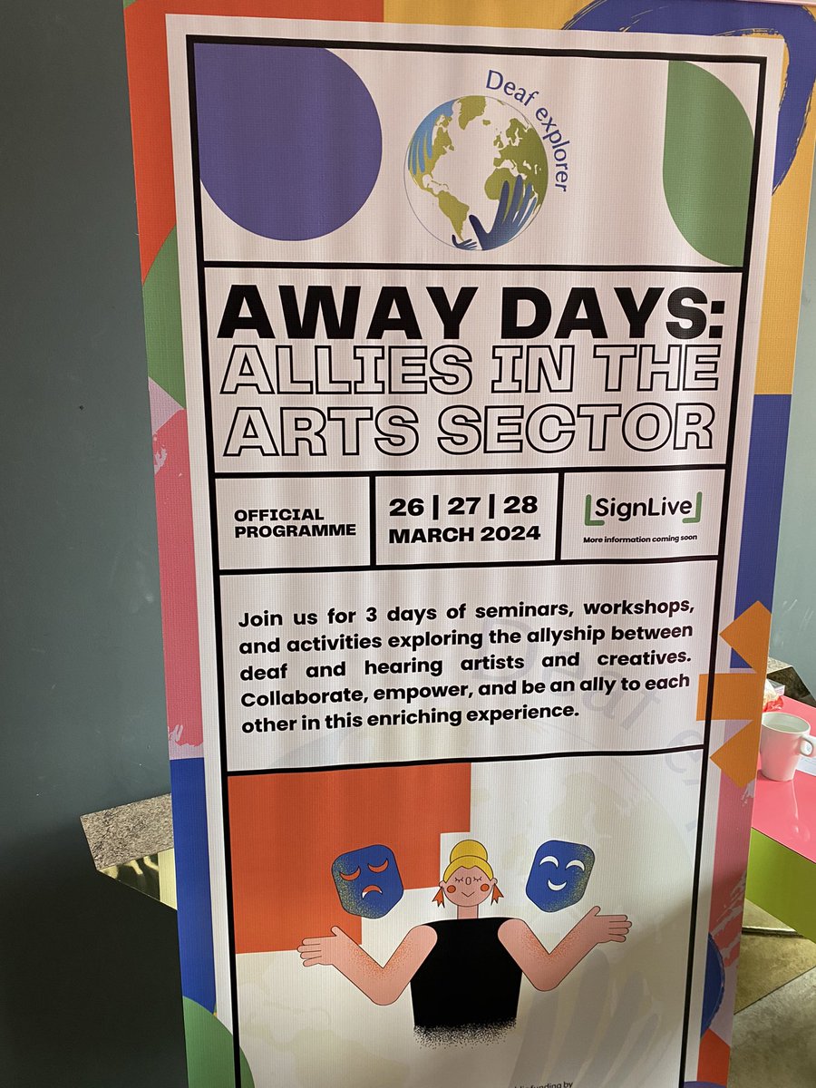 For the past 2 days members of our team have been attending @deafexplorer’s Away Day’s Allies in the Arts Sector. Great talks about allyship between Deaf and Hearing Artists and Creatives.