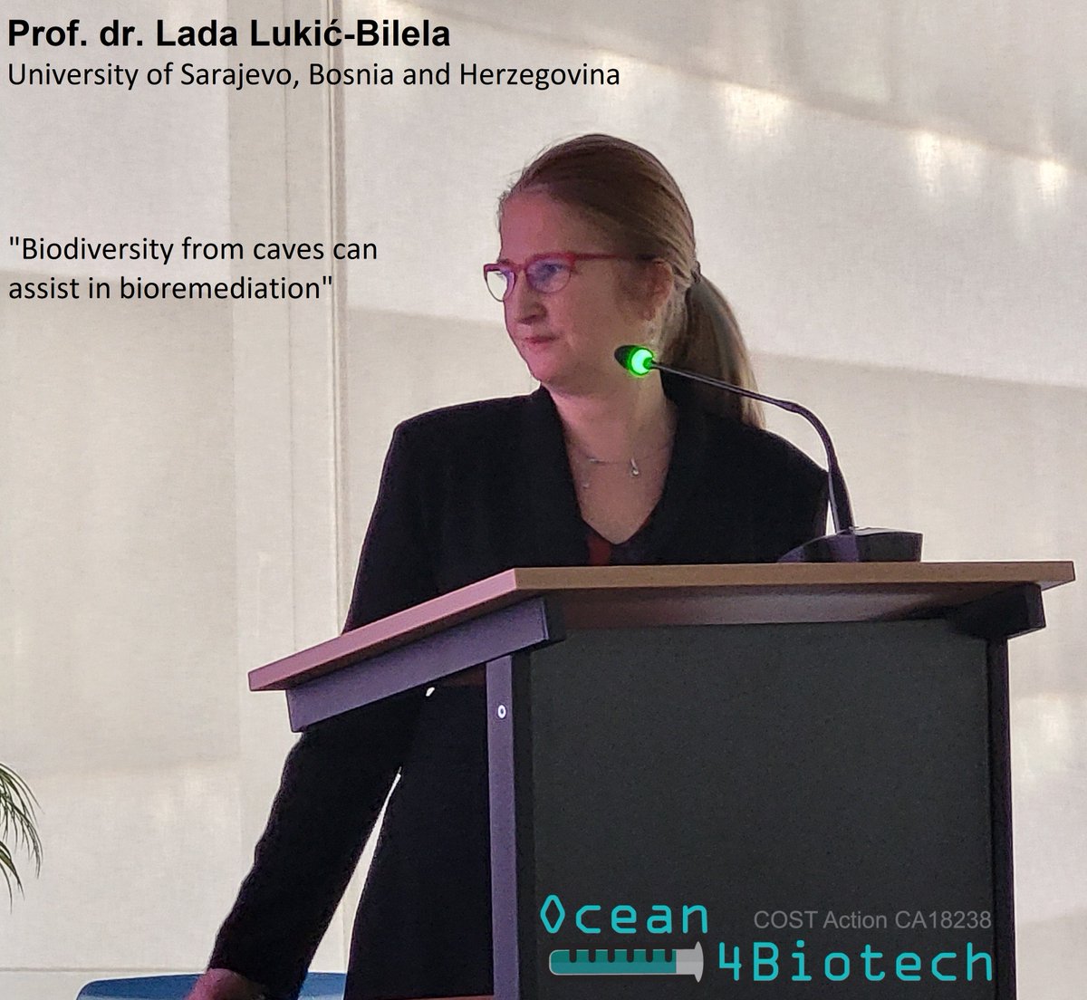 ❓🗣️*Who is behind the scenes?*  #⃣56 <a href="/COSTprogramme/">COST</a> Action <a href="/Ocean4Biotech/">Ocean4Biotech association</a>
member Lada Lukic Bilela from University of Sarajevo in Bosnia and Herzegovina🇧🇦 is an molecular biologist, advocating for the exploration and valorization of underwater caves 🧪🦠🌊
