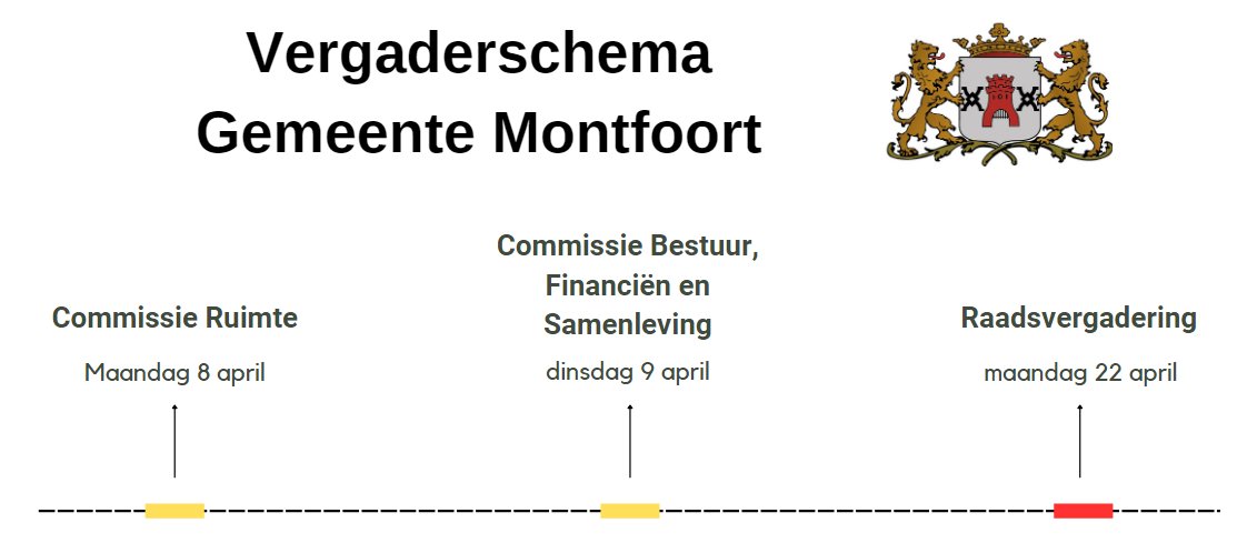 Het vergaderschema van de gemeenteraad van #Montfoort #Linschoten voor de maand april is bekend. Alle vergaderingen zijn bij te wonen op de publieke tribune en ook online te volgen.