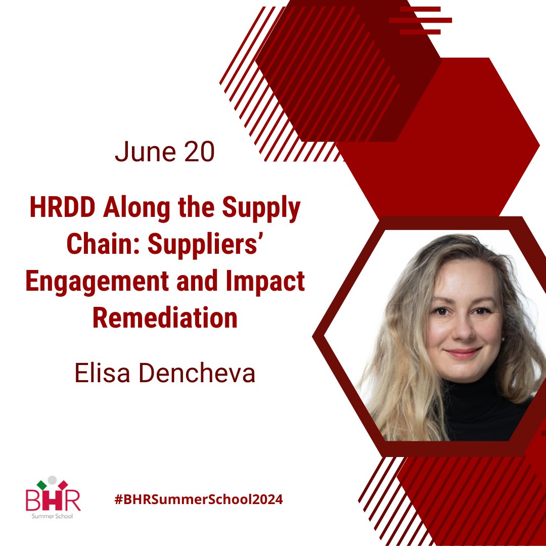 Thrilled to share that Elisa Dencheva will join us on June 20th in the session focused on #HRDD within the #supplychain. Applications are open until the 4th of April! Check our website (lnkd.in/dWMmWYpE) to read the programme and apply.