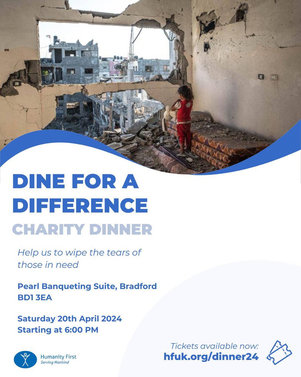 Elevate Lives with Every Bite! 🍽 

Join our 'Dine for a Difference' Charity Dinner on Saturday 20th April at 6pm - Pearl Banqueting Suite, Bradford

All profits go to life-changing projects 🌍✨ 

Book now at: hfuk.org/dinner24/