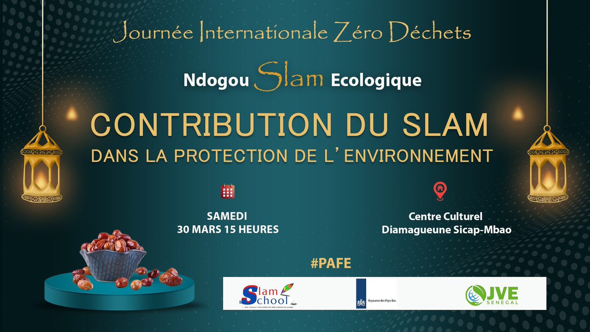 Jve_Senegal's tweet photo. Venez célébrer la journée internationale  #zérodéchet  avec Slam iSchool à travers un ndogou écologique ce samedi 30 mars 2024 au Centre culturel Diamagueune Sicap/Mbao #ODD12 #Article8 de la #constitution #Droit à un #environnementsain #Codedelenvironnement #PAFE  @NLinSenegal https://t.co/WzCNWNVpF4