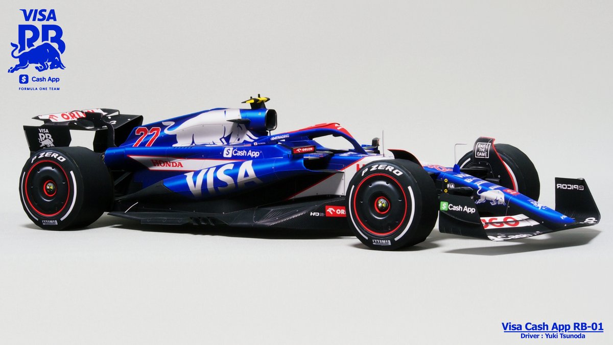 Visa Cash App RB F1 VCARB 01 Yuki Tsunoda 展開図データをアップしま