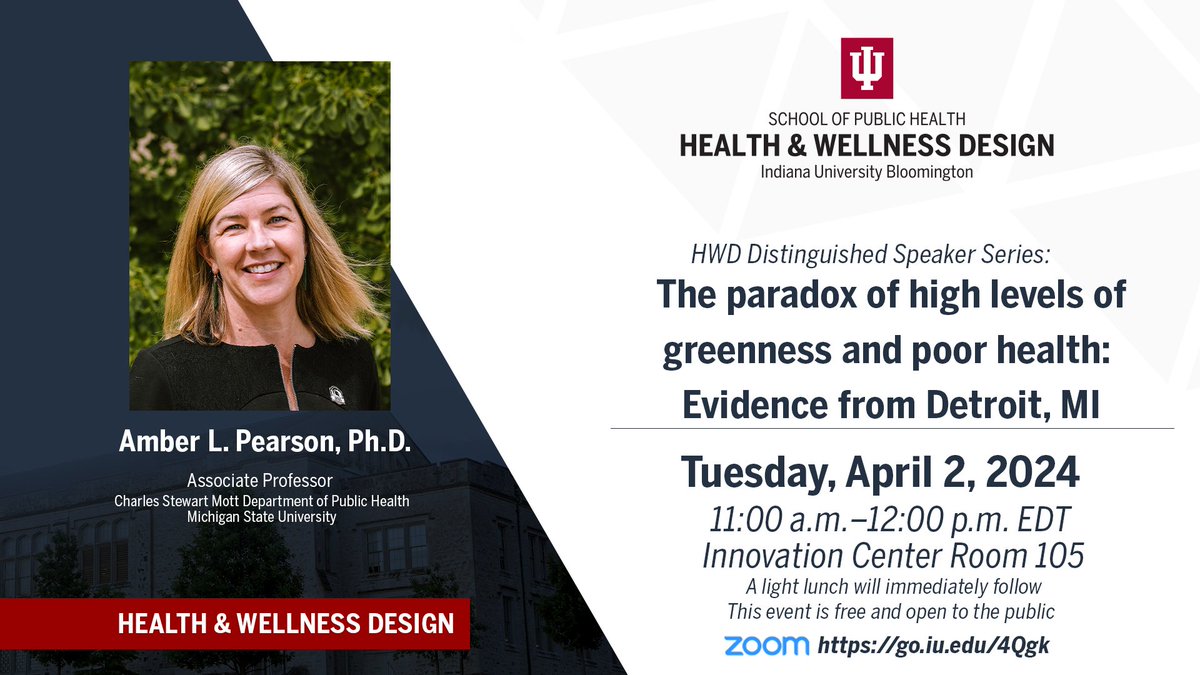 Join us April 2 with Amber Pearson! 
Dr. Pearson is a health geographer with a focus on social justice and intersections between spatial and social features of neighborhoods.