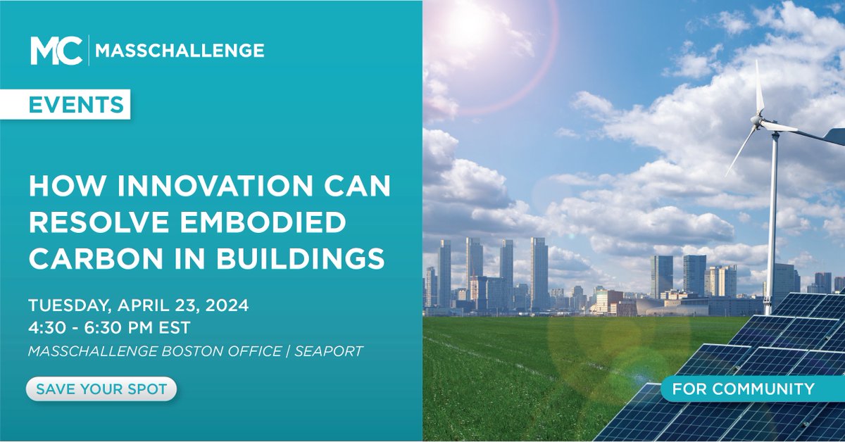 #Boston, gain insights into how innovation in building materials is paving the way toward a net-zero carbon future at the How Innovation Can Resolve Embodied Carbon in Buildings event! RSVP Now: hubs.li/Q02qjwnP0