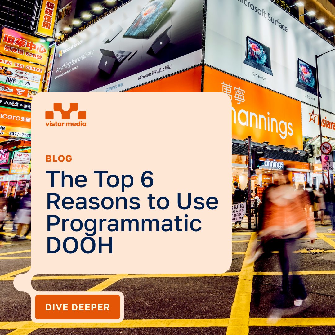 Ready to turn heads and transform your marketing game? Leverage Programmatic DOOH – where data-driven targeting meets the real world ✨ Catch up on the top 6 reasons to use programmatic DOOH 👉 hubs.la/Q02nM8q80