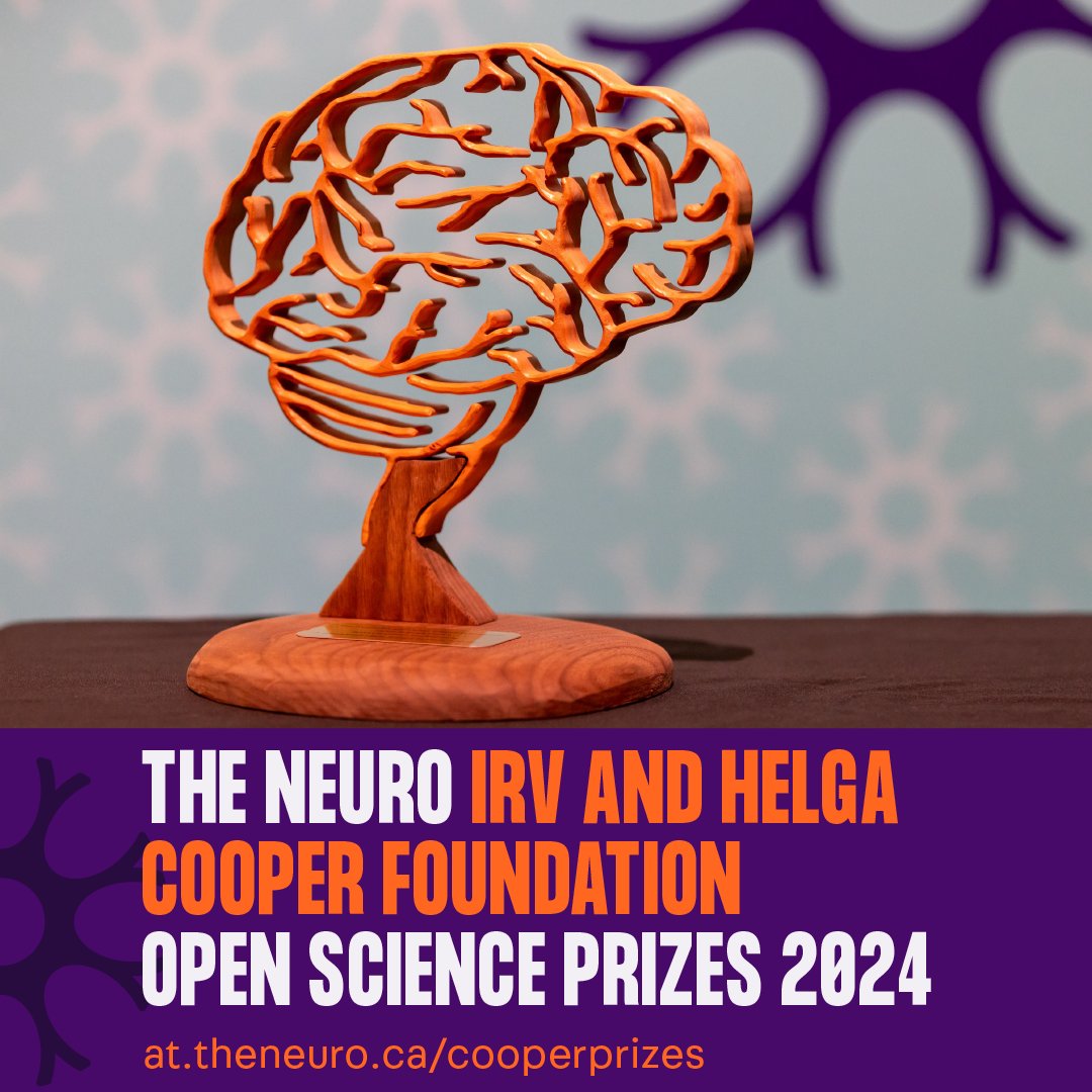 The Neuro – Irv and Helga Cooper Foundation #OpenScience Prizes are now accepting submissions! Submit your entry today! #OpenData #OpenResearch @TheNeuro_MNI mcgill.ca/neuro/open-sci…