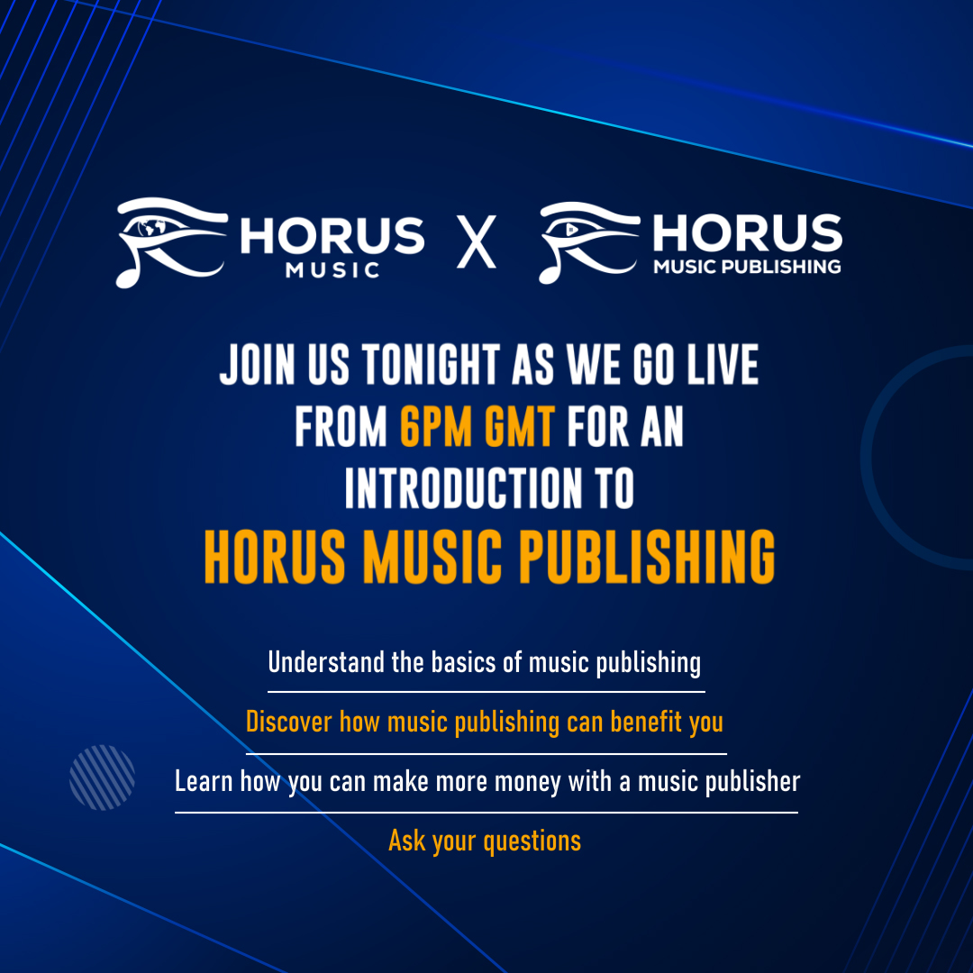 We'll be going live TONIGHT over on Instagram @hoursmusic from 6pm GMT (UK Time) with Horus Music Publishing director Deborah Smith talking all things music publishing. Make sure to tune in to see how you can make more money as an artist #musicpublishing #IGLive #AMA