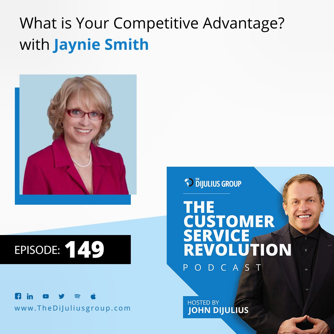 Join John and guest Jaynie Smith as she shares how to craft a competitive advantage and transform your #customerexperience. Get strategies that resonate with your clientele.

Listen here → thedijuliusgroup.com/csr149

#CustomerServiceRevolution #worldclasscustomerservice
