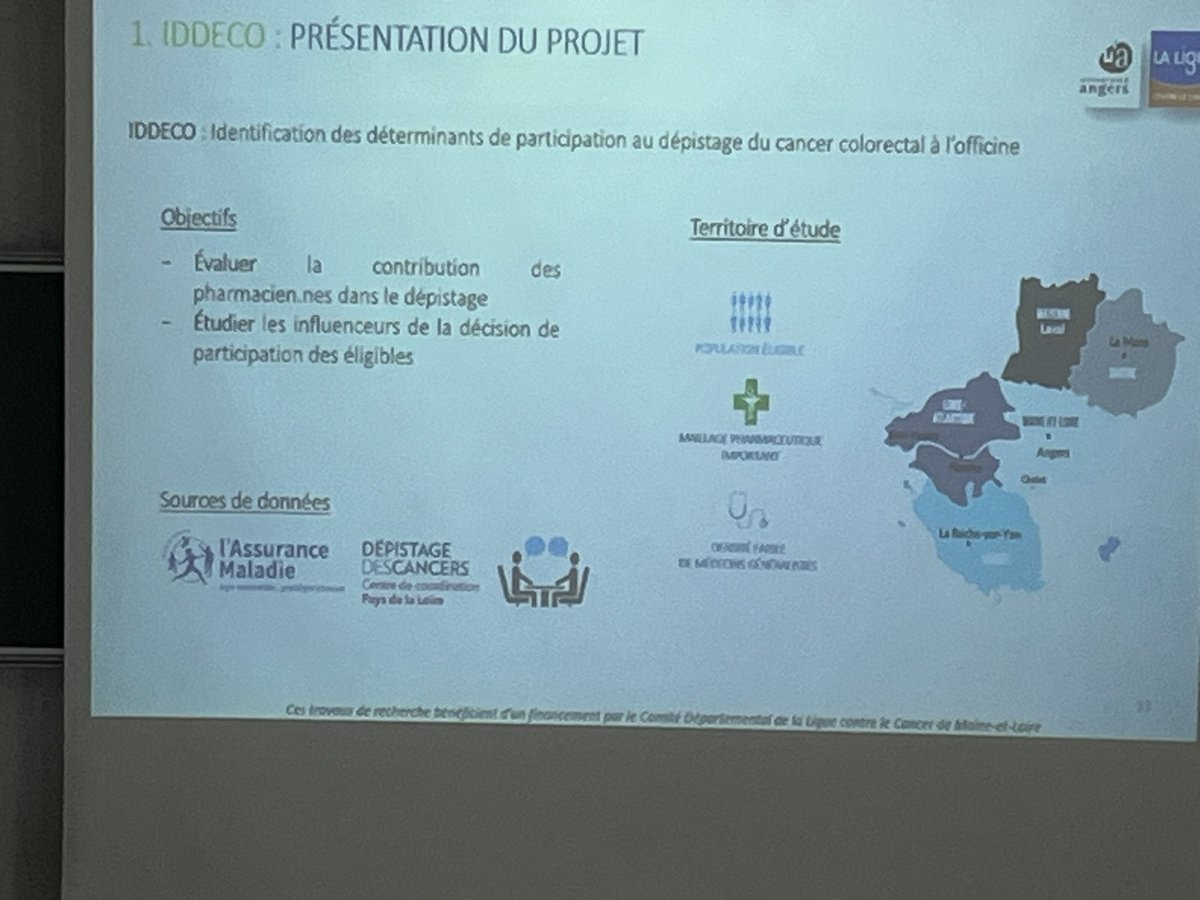 Conférence de <a href="/charbelas11/">Charbel Abi Saad</a> sur le dépistage du cancer colorectal à @FacSante_Angers <a href="/UnivAngers/">Université d'Angers</a> 
Avec le soutien de <a href="/LigueCancer49/">Ligue contre le Cancer de Maine-et-Loire</a> <a href="/Pharma_ACEPA/">ACEPA</a> @CRCDC_PDL <a href="/cpam49/">CPAM Maine-et-Loire</a> <a href="/Assur_Maladie/">Assurance Maladie</a> <a href="/icat_sfr/">SFR ICAT</a> 
🙏