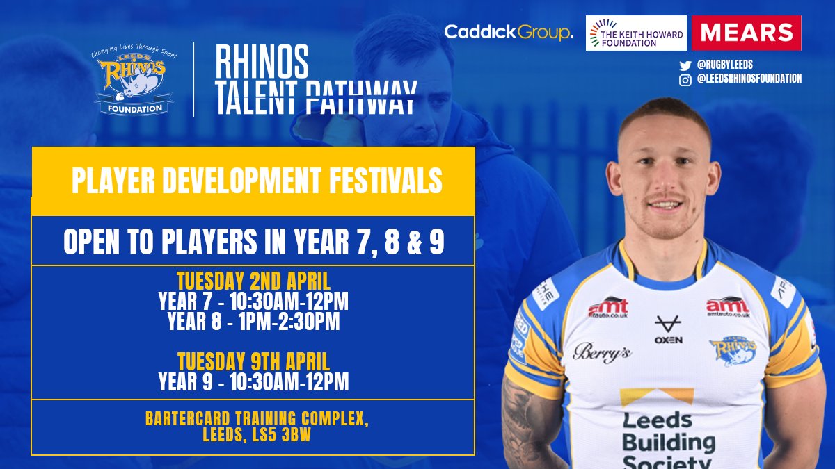 There is less than 1️⃣ week to go till the first of our Boys Player Development Festivals at the Bartercard Training Complex🦏

Have you booked your place?🤔

📅Tues 2nd April
⏰Y7 - 10:30am-12pm | Y8 - 1-2:30pm

📅Tues 9th April
⏰Y9 - 10:30am-12pm

BOOK👉 bit.ly/4aaF3K2