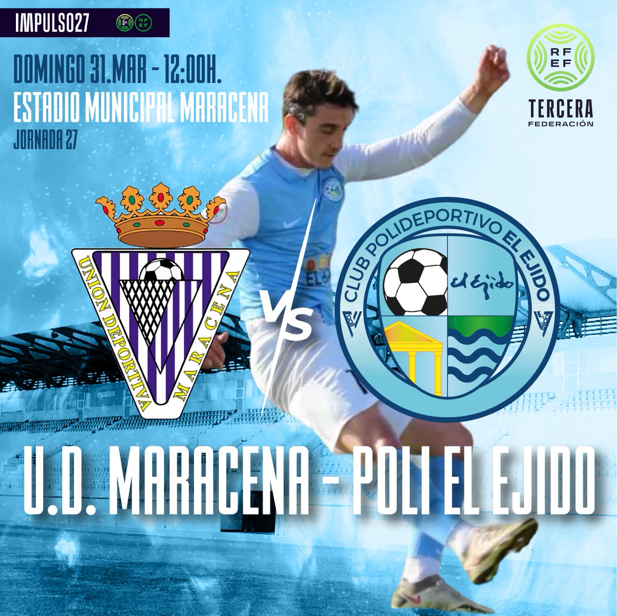 Poli_ElEjido's tweet photo. Con nuestra afición a la primera final... todos a Maracena💪💙

📅 31 Marzo
⏲ 12h
🆚 @udmaracena1945 
🏟 Municipal de Maracena

Twitch 🔗https://t.co/hJvJh7NE2k

#MuchoPoli #VamosEjido https://t.co/HWBWyZw4Vo