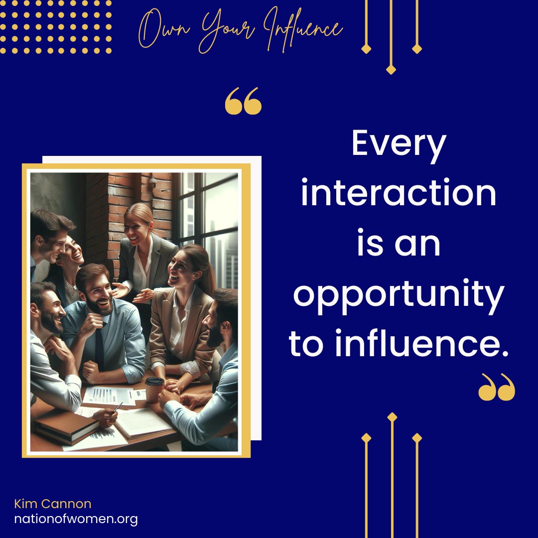 Every interaction is an opportunity to influence. How do you make yours count?
#EmbraceYourInfluence #ImpactfulInteractions #WomenOfInfluence