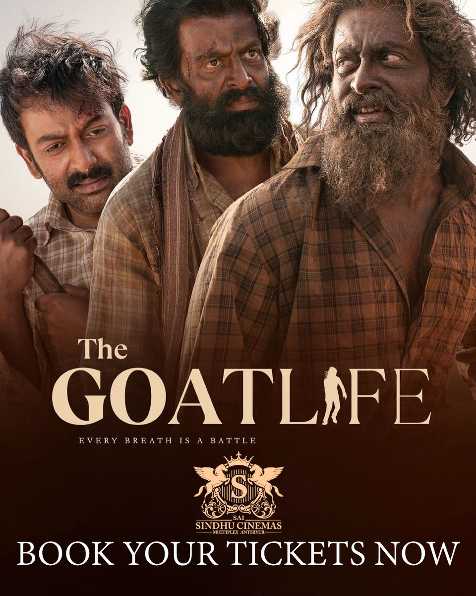 #TheGoatLife #Prithviraj #newmovie2024 #bookingopen #bookmyshow #multiplex #3screen #dolbyatmos #dtsx #silverscreen #flatscreen #4khdr #rgblaser #luxury #theatre #kollywoodcinema #cinemalover #anthiyurpride #saisindhucinemasmultiplex #anthiyur #bhavani #gobichettipalayam #erode