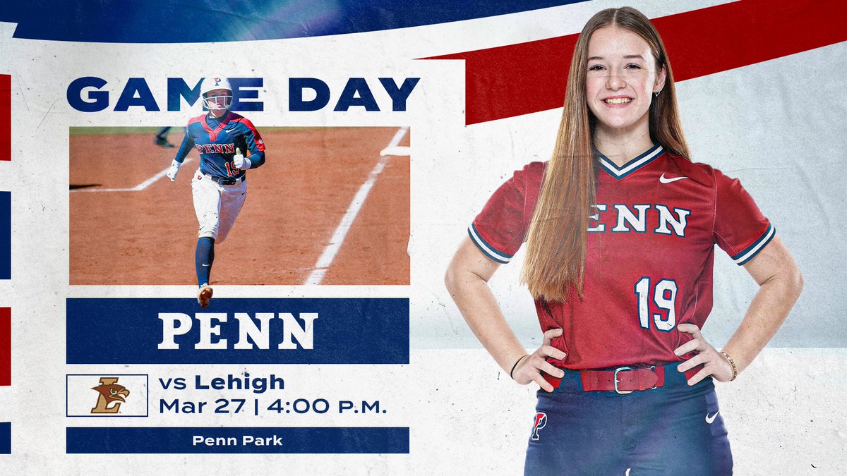 Midweek matchup!

🆚 Lehigh
📍Penn Park
⏰ 4:00 p.m.
📺 ESPN +
📊bit.ly/4ac2yD3

#FightOnPenn🔴🔵🥎