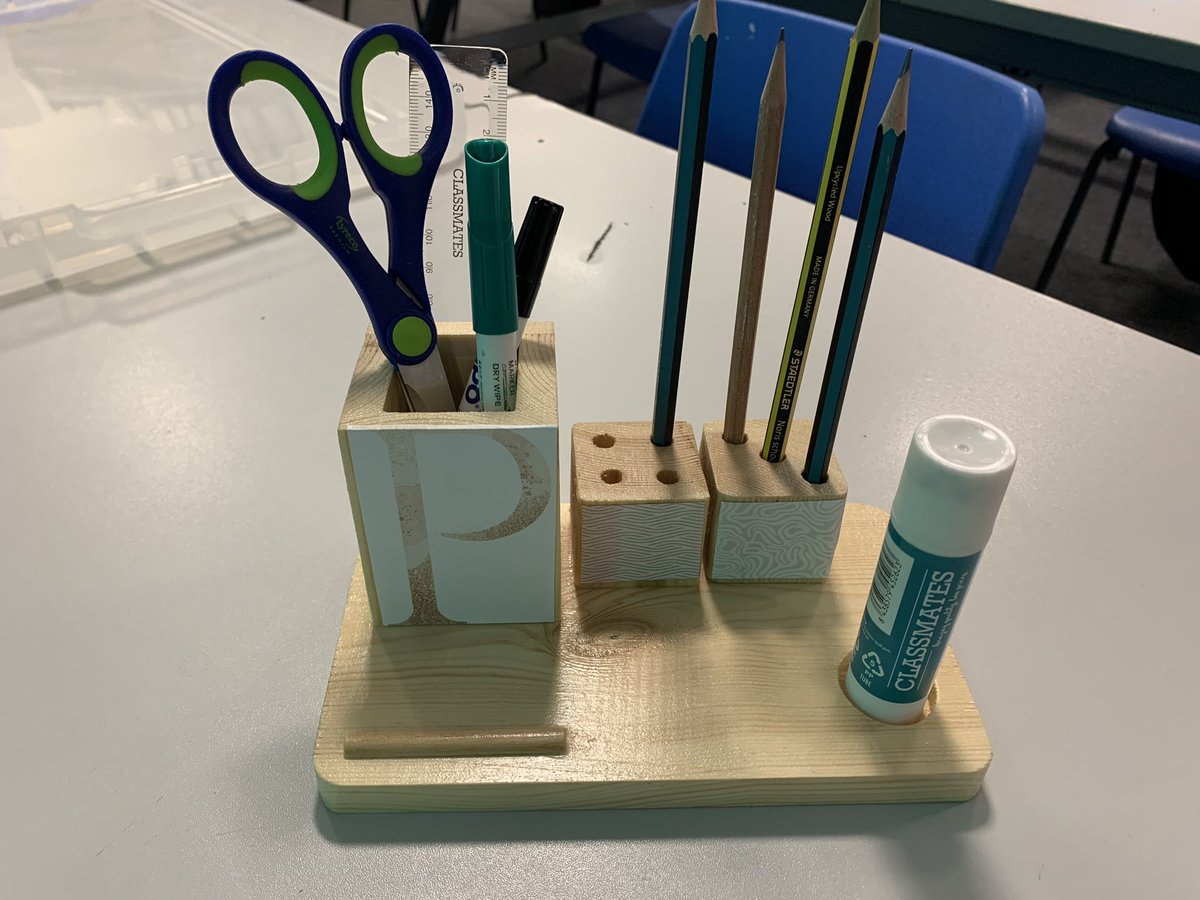 A few desk tidy projects by 1.4 and 1.7 pupils. Pupils designed their ideas using SketchUp and then manufactured them in the workshop 👏 @stpaulsdundee