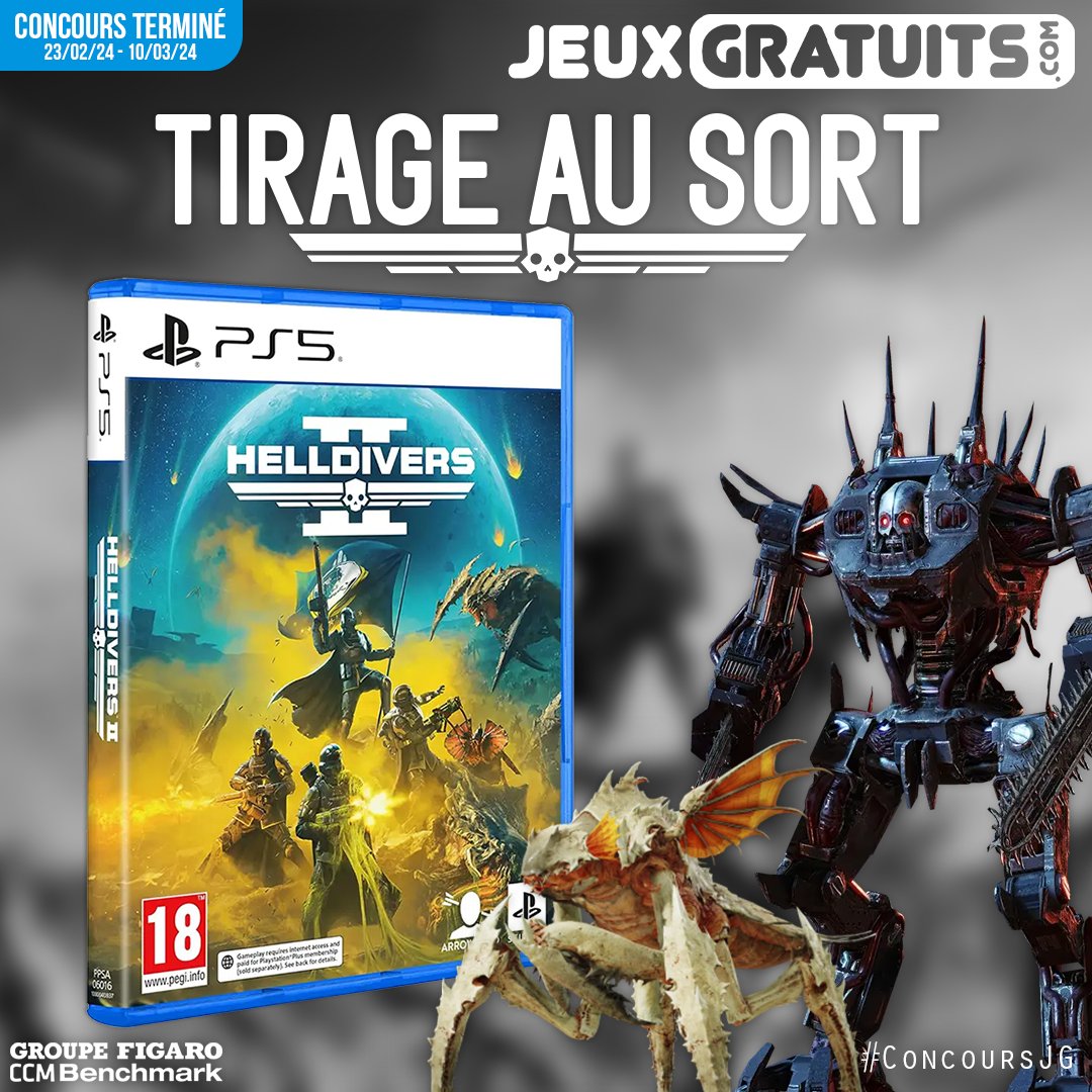 TIRAGE AU SORT 🎁 HELLDIVERS II
Encore un chanceux qui recevra prochainement le jeu Helldivers 2 dans sa boîte aux lettres. Bravo à Damien C. (57), gagnant du concours !