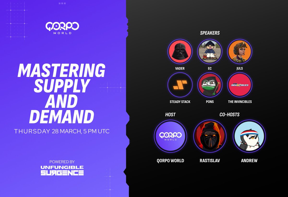 QORPOworld's tweet image. Alert: Join us on our Megaspaces

Set Reminders: 

Gaming tokens are an important part of a web3 game’s economy. In our latest Broadcast, we discuss what constitutes a good token &amp;amp; how $QORPO as a studio token leads the way.