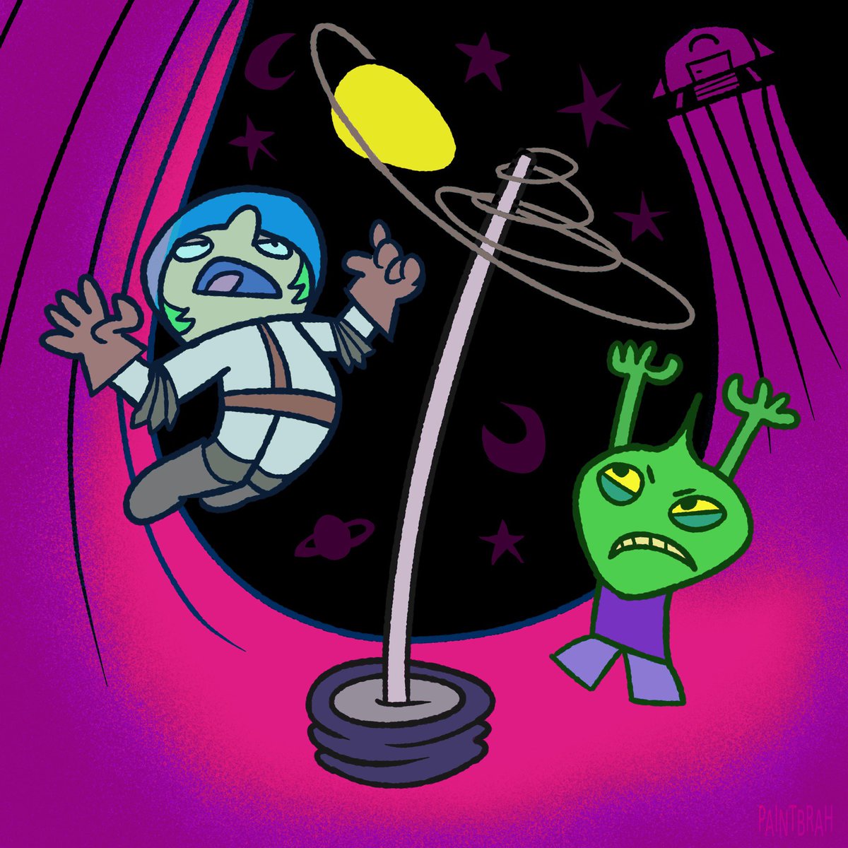 PaintBrah's tweet image. It’s game day!! Who do you have winning this? 

#alien #gameday #tetherball #illustlation