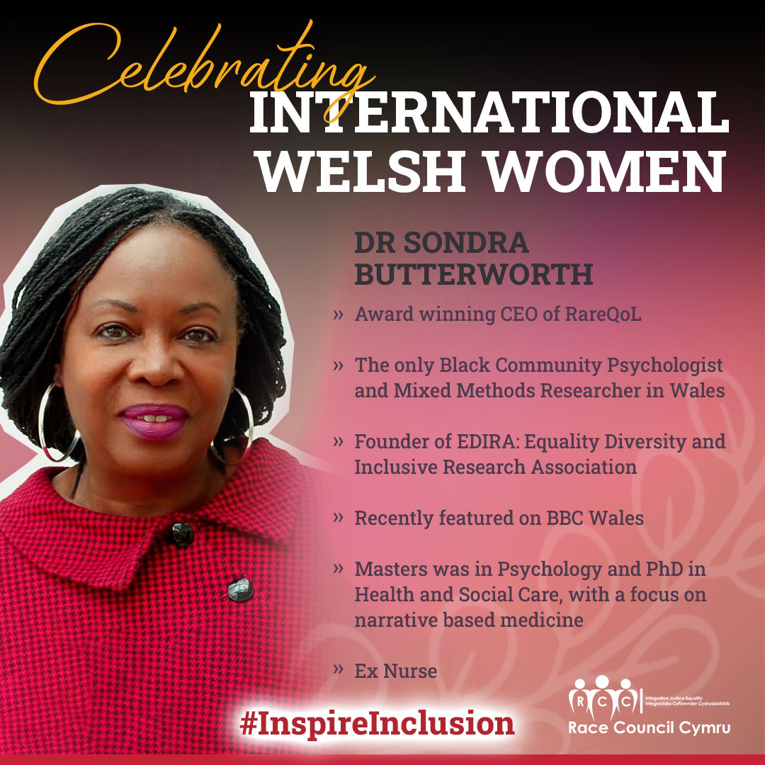 Meet @SondraB_RareQoL : An award-winning CEO of RareQoL and the only Black Community Psychologist and Mixed Methods Researcher in Wales. #IWD2024 #InspireInclusion #CelebratingWomen #BlackExcellence