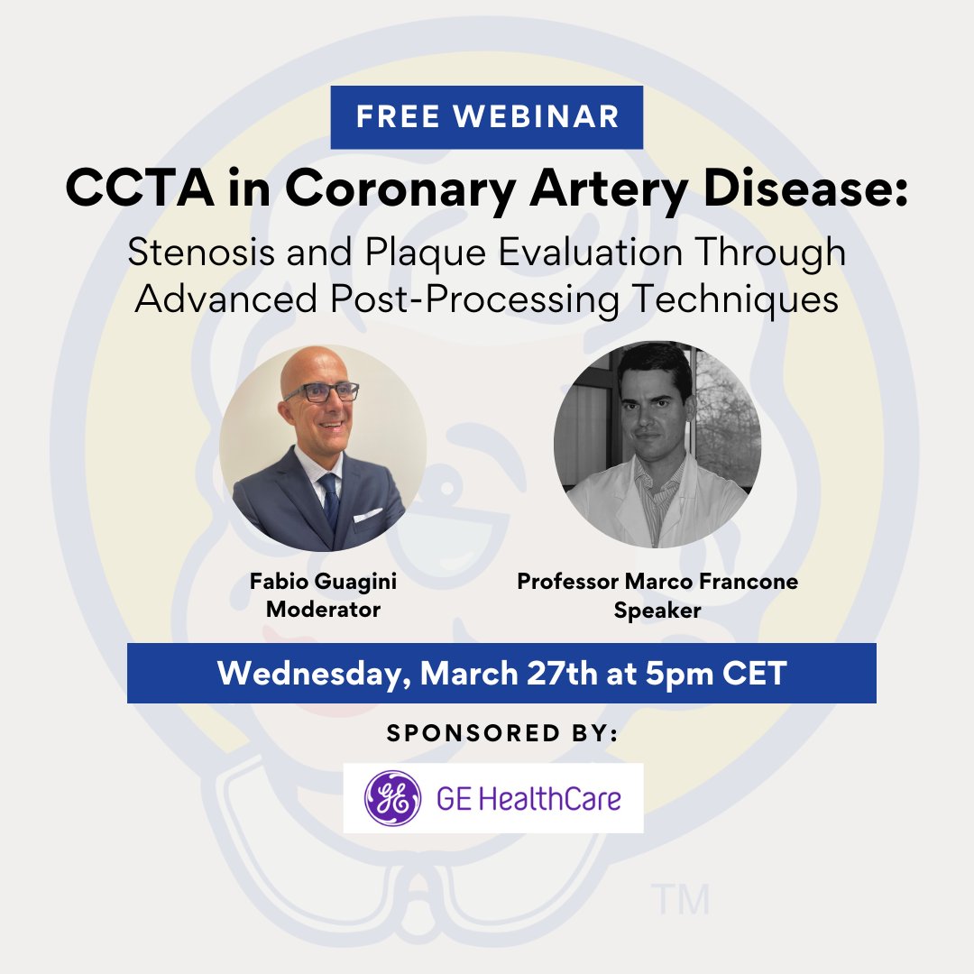 Join us TODAY for the 3rd webinar in the CCTA Webinar Series sponsored by GE Healthcare. The series will be presented by established experts, as they share the latest information and guidance to help enhance your proficiency in Cardiac CT. Register Here: hubs.la/Q02qV6hV0