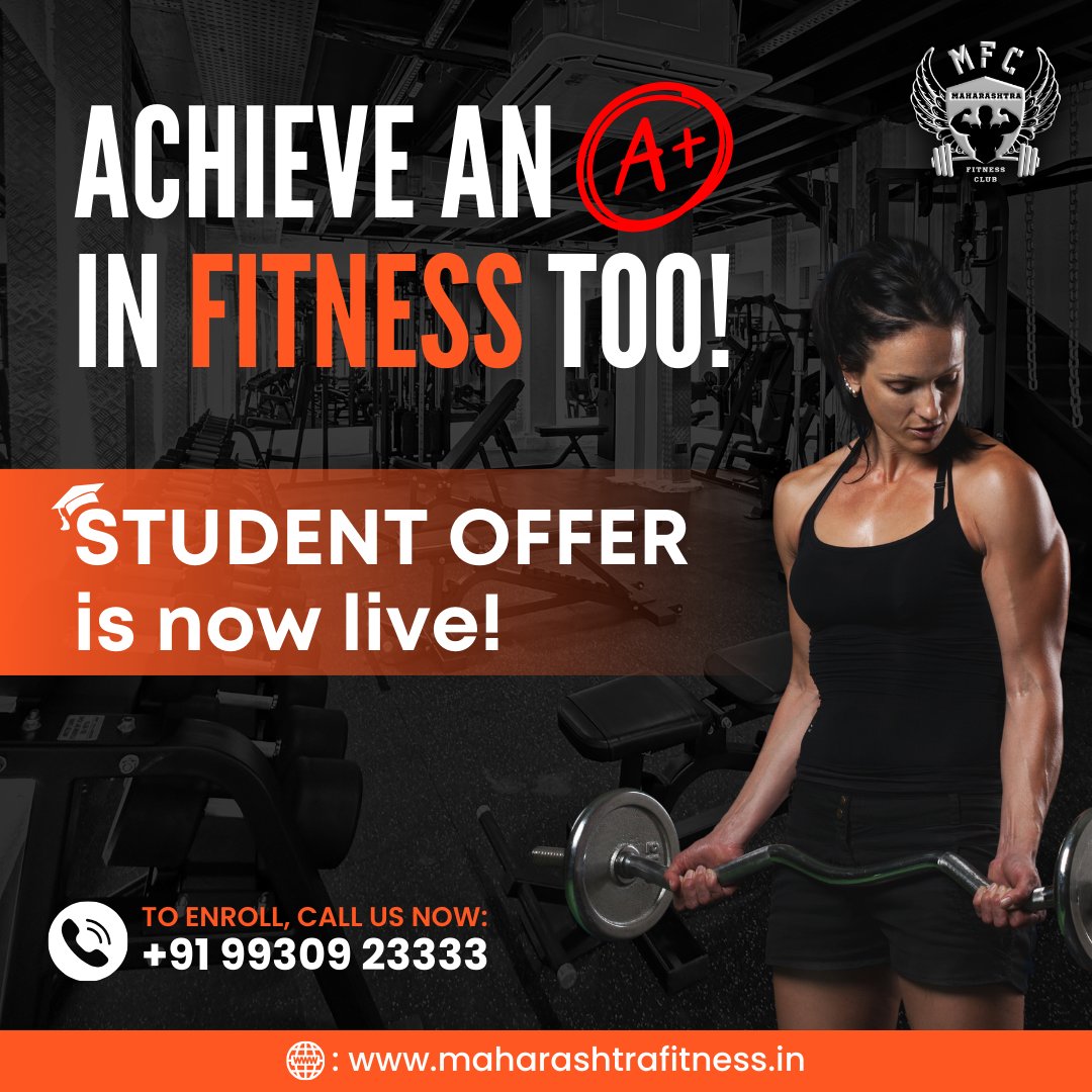 Students, Looking to Make the Most of Your Student Identity?💪
Get Fit, Stay Active, and Save Big with Our Special Student Offer!🔥💯
Contact us for more details!
.
📍Maharashtra Fitness Club.
📞MFC Grant Road - 9930923333
#studentoffer #gymmembership #studentmembership #gymoffer