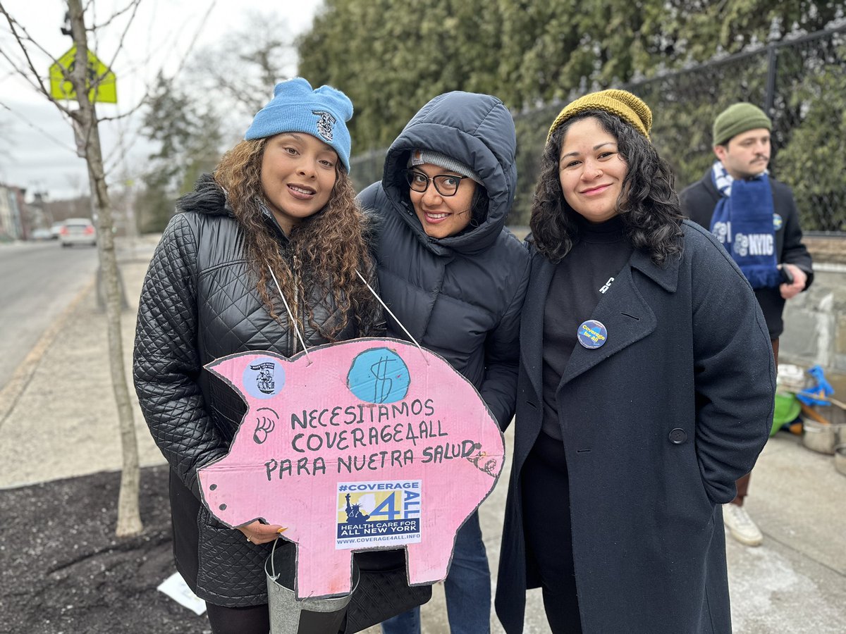 MaketheRoadNY's tweet photo. ❤️‍🩹All New Yorkers deserve respect and dignity, and that means expanding health care access to immigrant New Yorkers as well. 

@GovKathyHochul: we need to #InvestInOurNY and pass #Coverage4All now! https://t.co/yj8xbpdml4