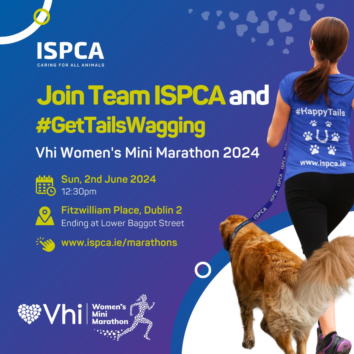 This year’s Vhi Women's Mini Marathon 2024 is open for entries! We’re calling on all women to join Team ISPCA and #GetTailsWagging! Show your love for animals by taking part in this year’s 10k marathon and help raise funds for the ISPCA! 🏃‍♀️

Learn more: ispca.ie/news/detail/te…