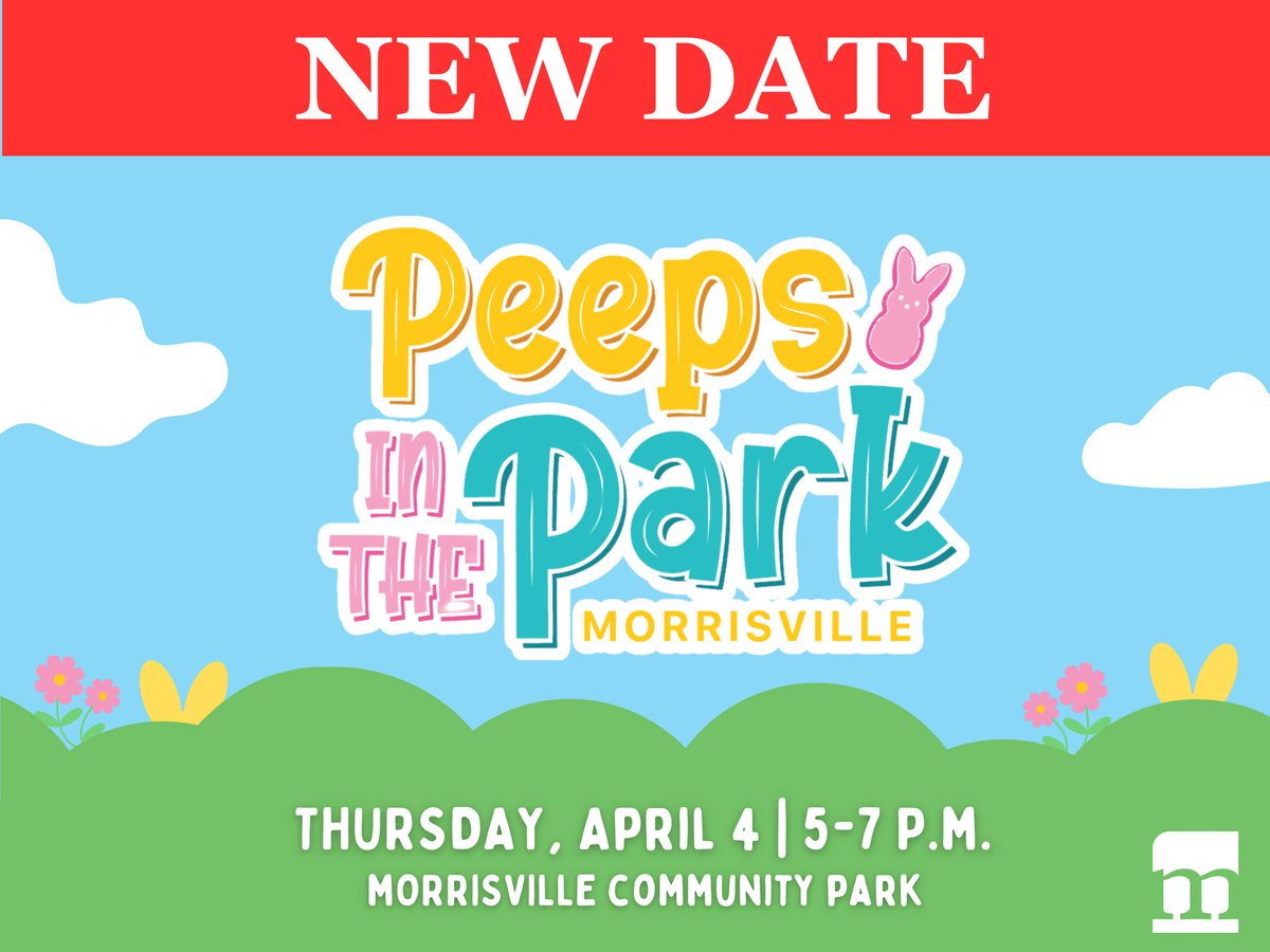 **Event Update** Due to inclement weather, Peeps in the Park will be held Thursday, April 4, from 5-7 p.m., at Morrisville Community Park. Event details are available at morrisvillenc.gov/peeps