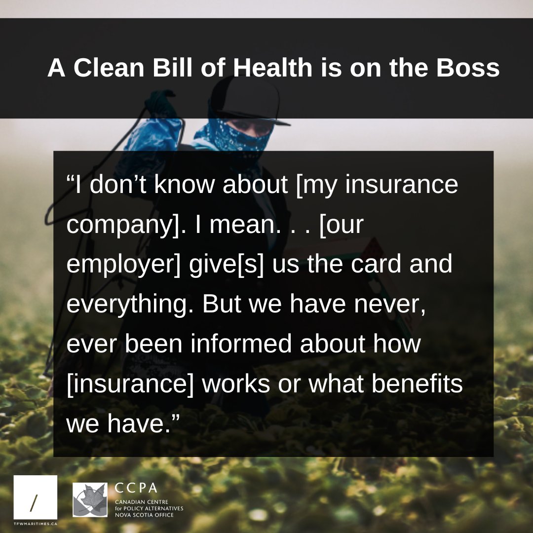 New report by <a href="/Raluca_Bejan/">Raluca Bejan</a>, <a href="/TracyAGlynn/">Tracy Glynn</a>, <a href="/Kristi_Allain/">Kristi Allain</a> &amp; Paola Soto Flores outlines five key findings with the Seasonal Agricultural Worker Program in Nova Scotia:
4. A Clean Bill of Health is on the Boss. #NsPoli

policyalternatives.ca/fallingshort