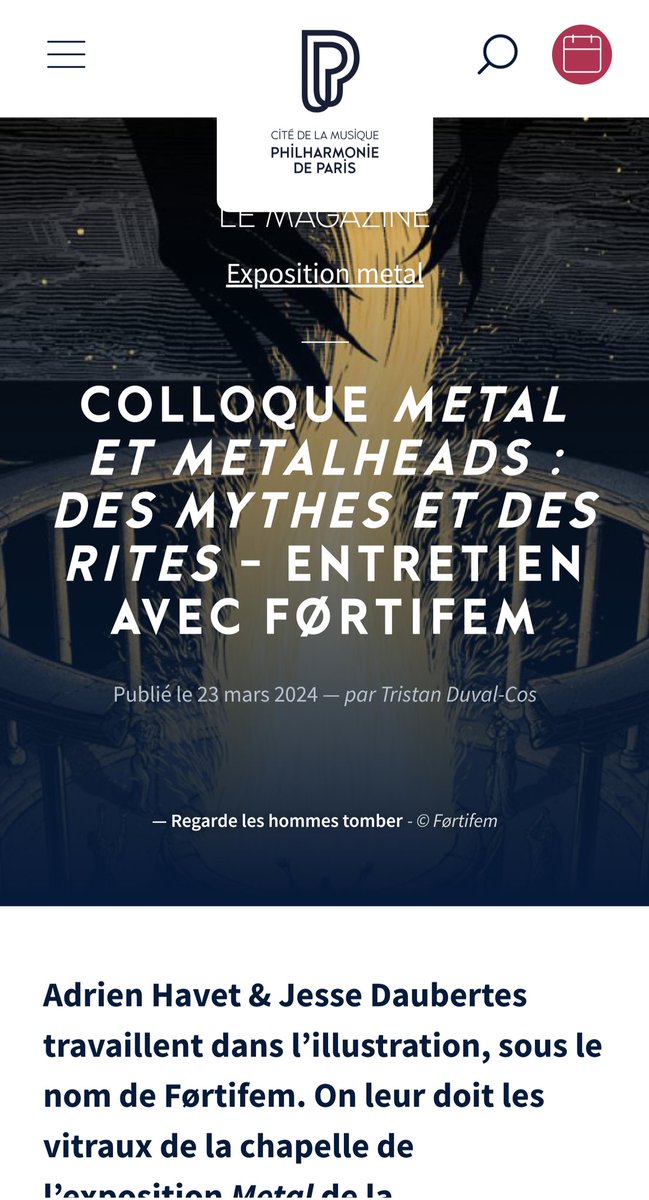 Fortifem's tweet photo. On a participé à une petite interview pour le magazine en ligne de la @philharmonie avant l'ouverture de l'exposition Metal et les deux jours du colloque Metal &amp; Metalheads fin de semaine prochaine!
https://t.co/EPfgc9QeJx https://t.co/OTwzwPTgYe