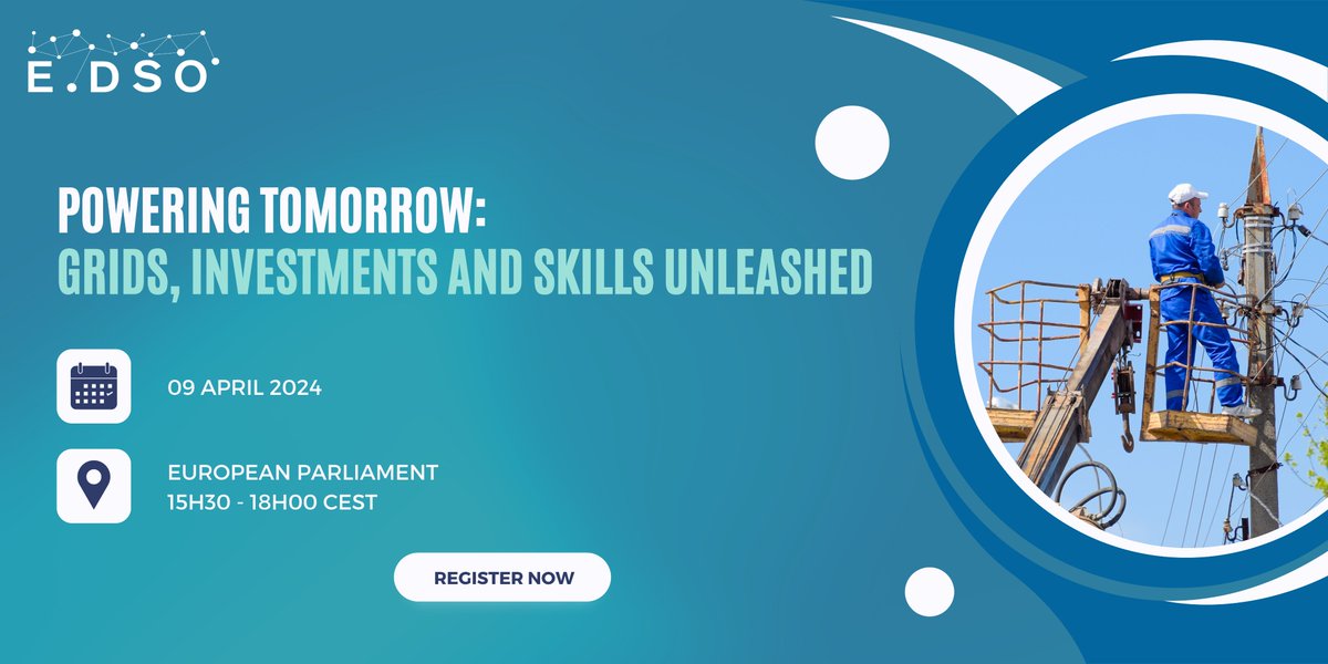 🚨📢 Register for our event 'Powering Tomorrow: Grids, Investments, and Skills Unleashed', in collaboration with @GreensEFA MEP @CiaranCuffe Cuffe! Discover the agenda ➡️ bit.ly/3TUsFaX 🎟️ Places are limited. Register by Wednesday, 3 April: bit.ly/3VDjuOm