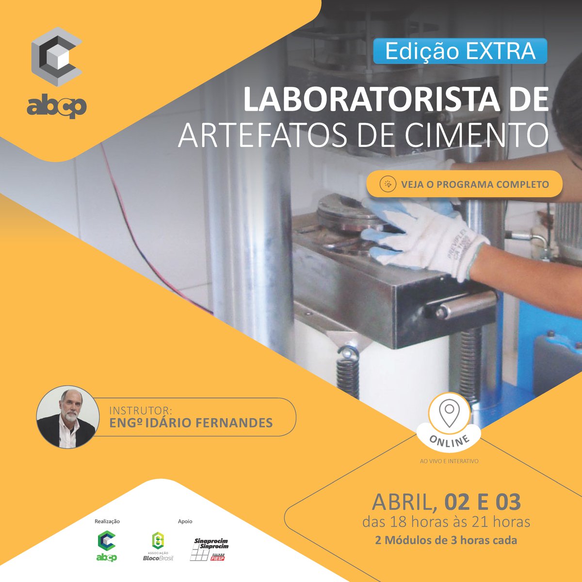abcpportland's tweet image. Edição extra!
Curso online nos dias 02 e 03 de Abril das 18h às 21h | Laboratorista de Artefatos de cimento
Palestrante: Idário Fernandes

Programa completo e inscrições:
abcp.org.br/cursos/

#online #curso #ABCP #cimento #concreto #laboratorista #artefatos