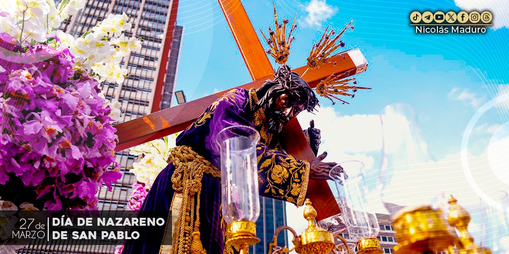 ¡Miércoles Santo! Día del Nazareno de San Pablo, imagen que expresa el sufrimiento de Jesús camino al Calvario, una muestra de su fe y sacrificio por la humanidad. Es tiempo de oración y recogimiento para fortalecernos en la hermandad, la solidaridad y el desprendimiento hacia