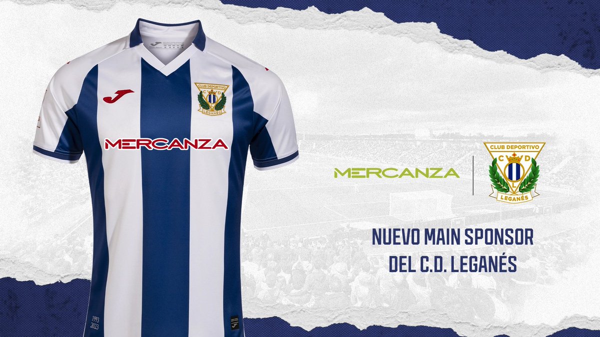 🆕👕 @Mercanza becomes the 𝗻𝗲𝘄 𝗺𝗮𝗶𝗻 𝘀𝗽𝗼𝗻𝘀𝗼𝗿 of C.D. Leganes. 🔝 The company based in Leganes has a long relationship with the club and was already present in the sleeve of the jersey.