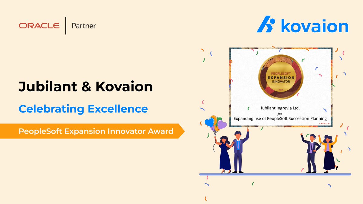 kovaion's tweet photo. Celebrating our PeopleSoft Expansion Innovator Award!

Our innovation in enhancing the #peoplesoft Talent &amp; #successionplanning module earned recognition at the @oracle #peoplesoftsig event 2024.

@nandakovaion

#Kovaion #oraclepeoplesoft #innovations #employeeengagement https://t.co/V1OFVEyKuQ