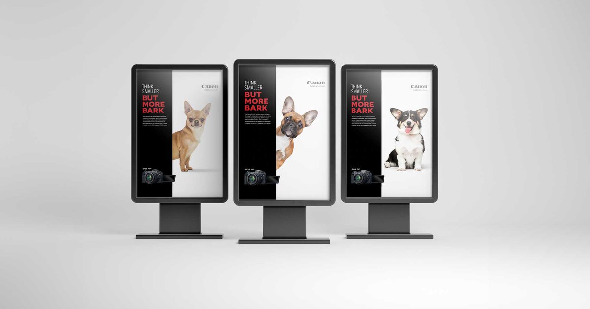 CaudioEliab's tweet photo. "Think smaller" campaign advertisement
#canon #advertising #campaign #graphicdesigner  #graphicdesign 
#pets #photography #dogs https://t.co/47fTsQyng2