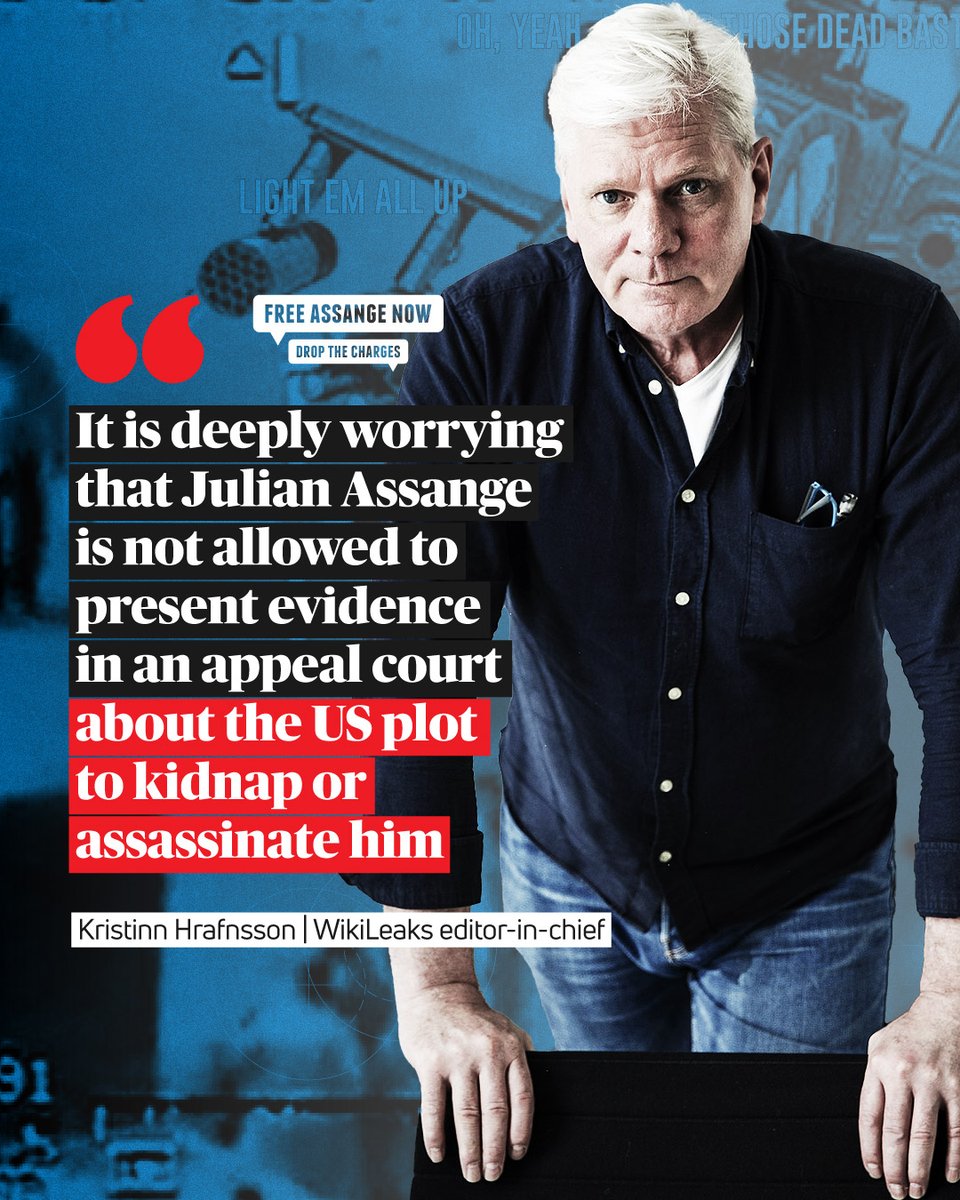 'It is deeply worrying that Julian Assange is not allowed to present evidence in an appeal court about the US plot to kidnap or assassinate him.'—@khrafnsson #FreeAssangeNOW #DropTheCharges