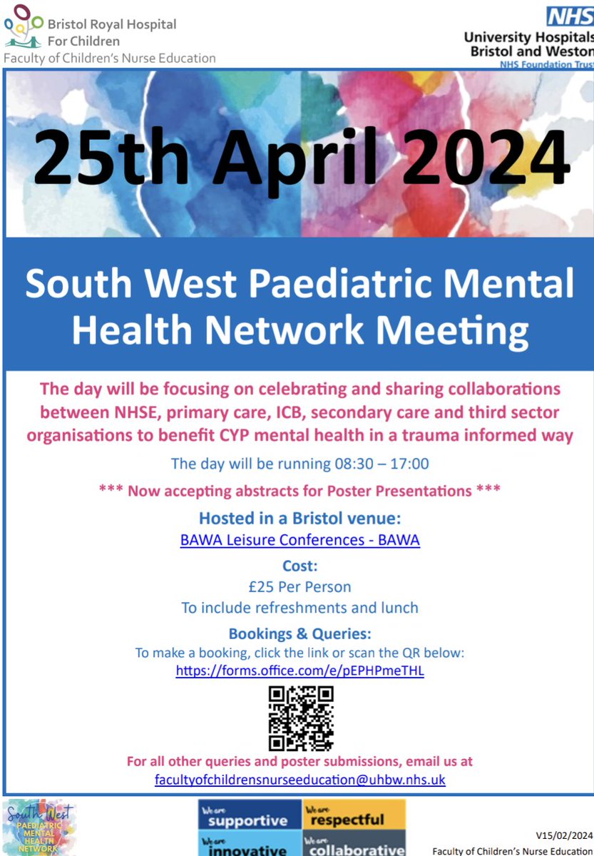 South West Paediatric Mental health network. A region coming together to improve care for children and Young people. We care!! Do you? Book your ticket now.