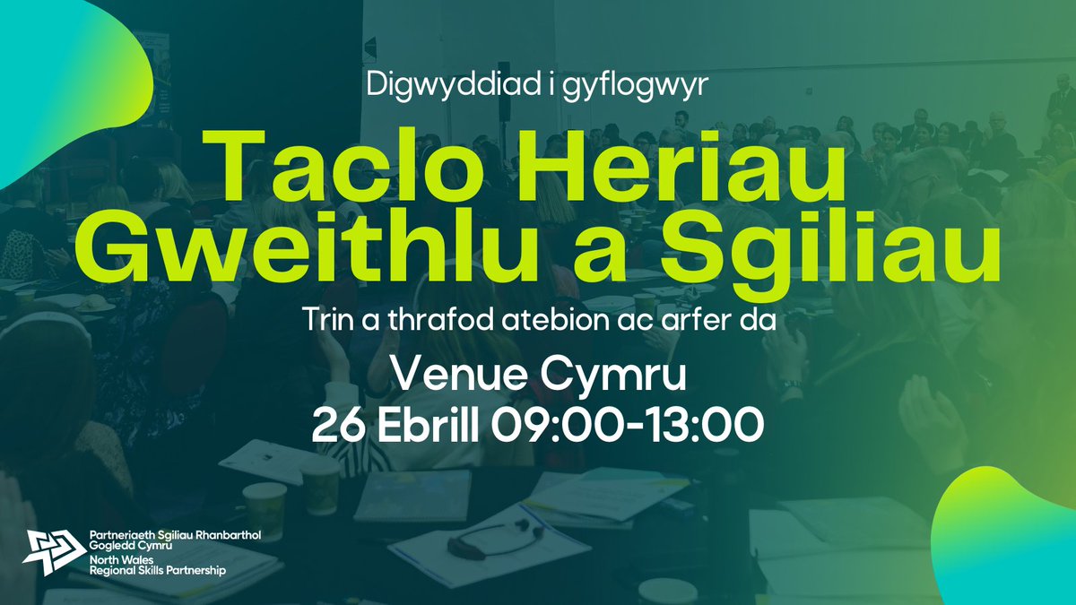 Galw ar gyflogwyr! 📢 📢 Ydych chi angen cymorth i ddenu, datblygu a chadw talent? Mae @SkillsNWales yn cynnal digwyddiad i helpu busnesau a sefydliadau Gogledd Cymru daclo’r heriau yma. Am fwy: ow.ly/Pn4z50R38Qj